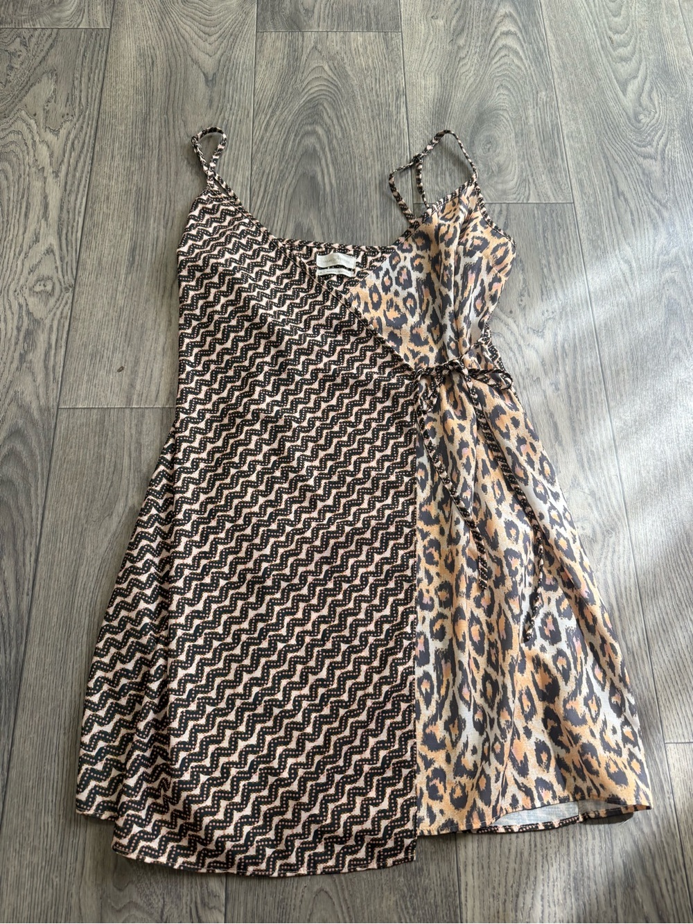 Urban Outfitters Mixed Print Wrap Mini Dress Size Large